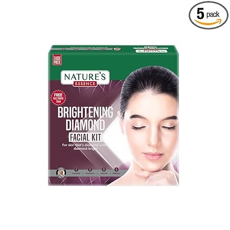 Nature's Essence Brightening Diamond Facial Kit With Free Facewash, 60g + 50ml