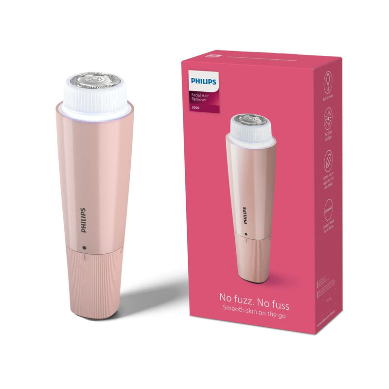Philips Cordless Facial Hair Remover with Wide Hypoallergenic Head for gentle experience at home BRR454/00