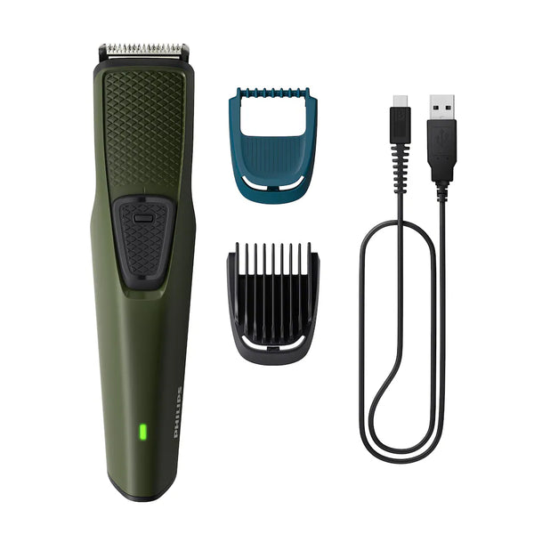 Philips Cordless Beard Trimmer with Dura Power Technology, 30 Min Runtime & 3 Length Settings (BT1230/18) Green