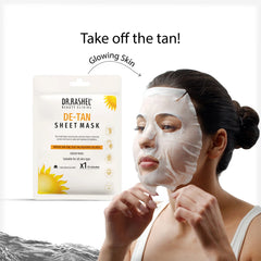 DR.RASHEL De-Tan Face Sheet Mask With Serum for Unisex, All Skin Soft and Healthy Skin