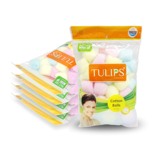 Tulips Multicolor Cotton Balls (50 Pieces)