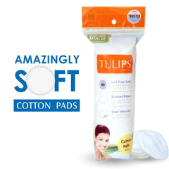 Tulips 50 Round Facial Cotton Pads in a Ziplock Bag