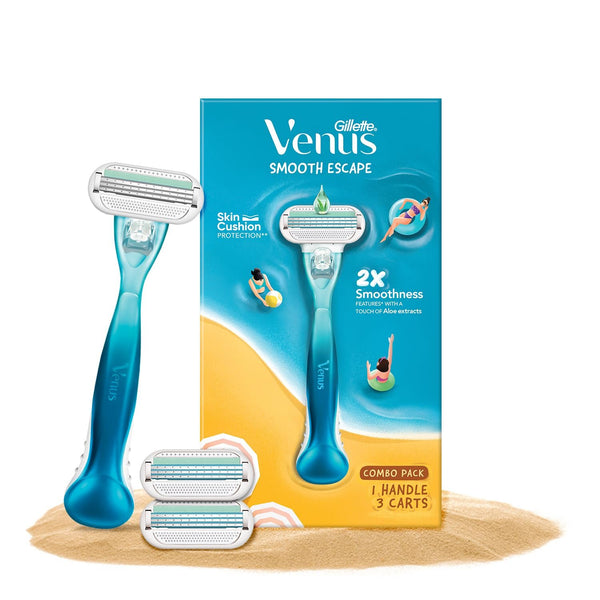 Gillette Venus Women Smooth Combo Pack | Razor Plus 2 Refills | Aloe Vera Smooth