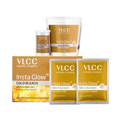 VLCC Insta Glow Gold Bleach | With Colloidal Glow For Glowing Fairness | Skin Brightening Bleach