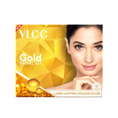 VLCC Gold Facial Kit, Bright & Glowing Skin - 60g | Pamper your Skin for a Luminous Glow | Parlour Glow with 24K Gold Bhasma.