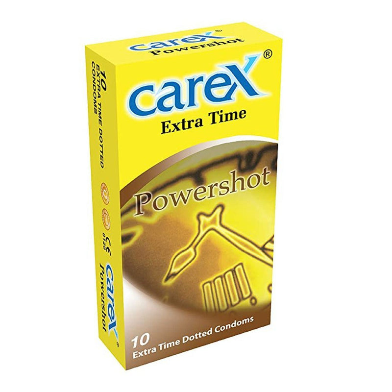 CAREX Power Shot 10 Extra Time dotted condom Condom  (10 Sheets)