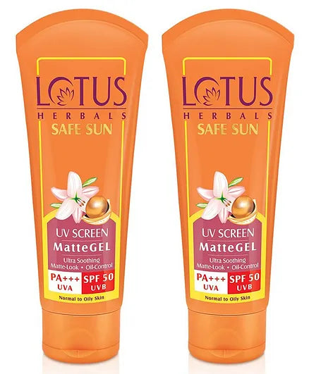 Lotus Herbal Safe Sun UV Screen Matte Gel PA- SPF 50 -  100gm