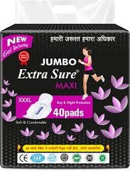 Jumbo Extra Sure Sanitary Pads for Women with Wings Sanitary Pad