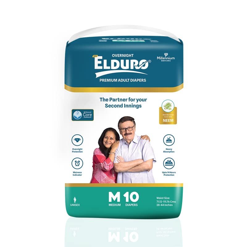 ELDURO Adult Diaper Medium Size | 71.12-111.76cm (28