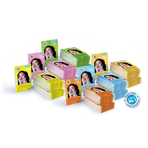 BUFIN Paper Soap Strips Booklets for Travelling Hand Wash/Face Wash - 75 Units Pack of 2