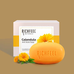 Richfeel Calendula Anti-Acne Soap | For Skin prone to Acne & Blemishes  75 g (Pack of 4)