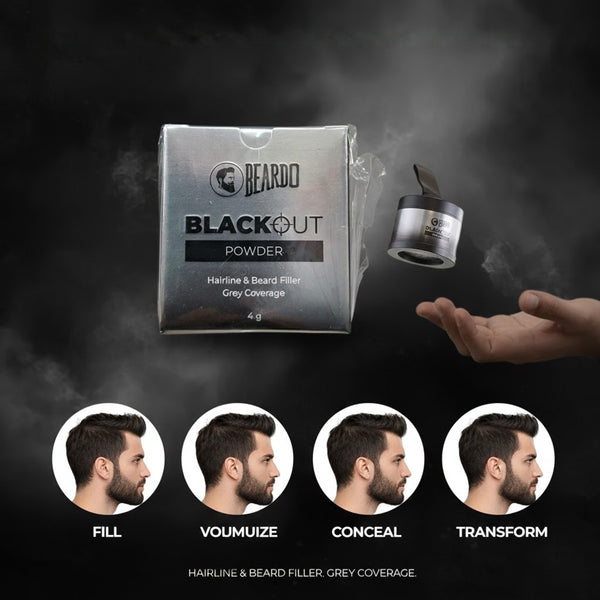 Beardo Blackout
Instant Coverage for Hairline & Beard