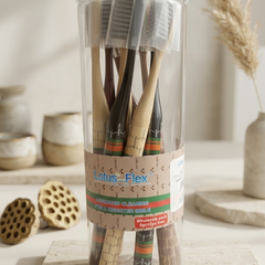 Lotus Brush Wooden 8Pcs Jar
