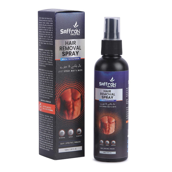 SAFFRON NATURALS Hair Removal Spray with De Tanning Formula for Men