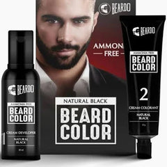 Beardo Beard Color For Men - Natural Black Color for Men Long Lasting No Ammonia No Staining