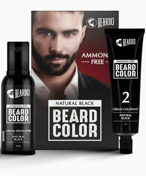 Beardo Beard Color For Men - Natural Black Color for Men Long Lasting No Ammonia No Staining