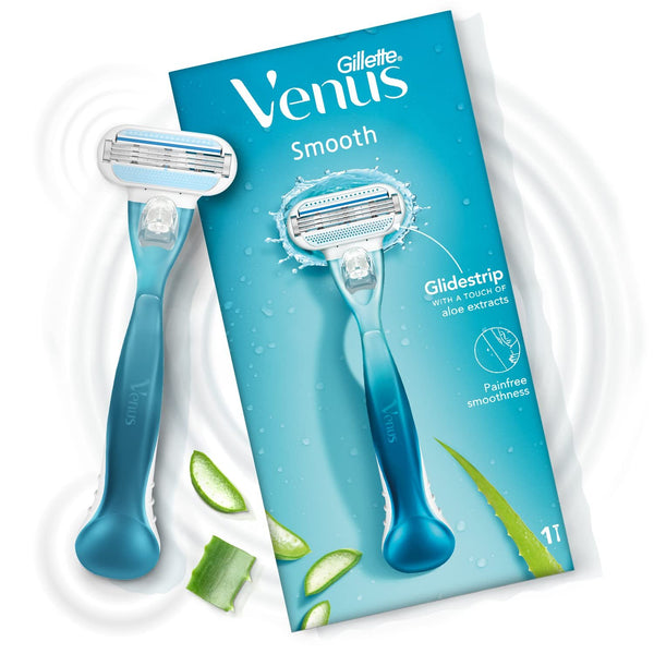 Gillette Venus Smooth Hair Removal Razor for Women with Aloe Vera, 1 Pc