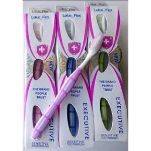 Lotus Toothbrush Extra Soft Bristles Executive Toothbrush|(Multi Colour) - Manual, Adult Pack Of 12