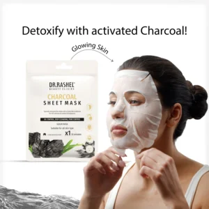 DR.RASHEL Charcoal Face Sheet Mask With Serum For Women And Men