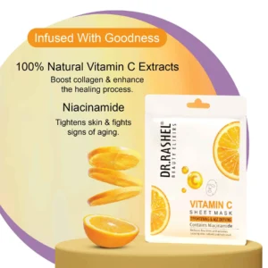 DR.RASHEL Vitamin C Face Sheet Mask With Serum For Women and Men