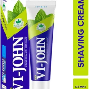 VI-JOHN Shaving Cream Icy Mint with Tea Tree oil and Bacti-Guard for All Skin Types, 125 g